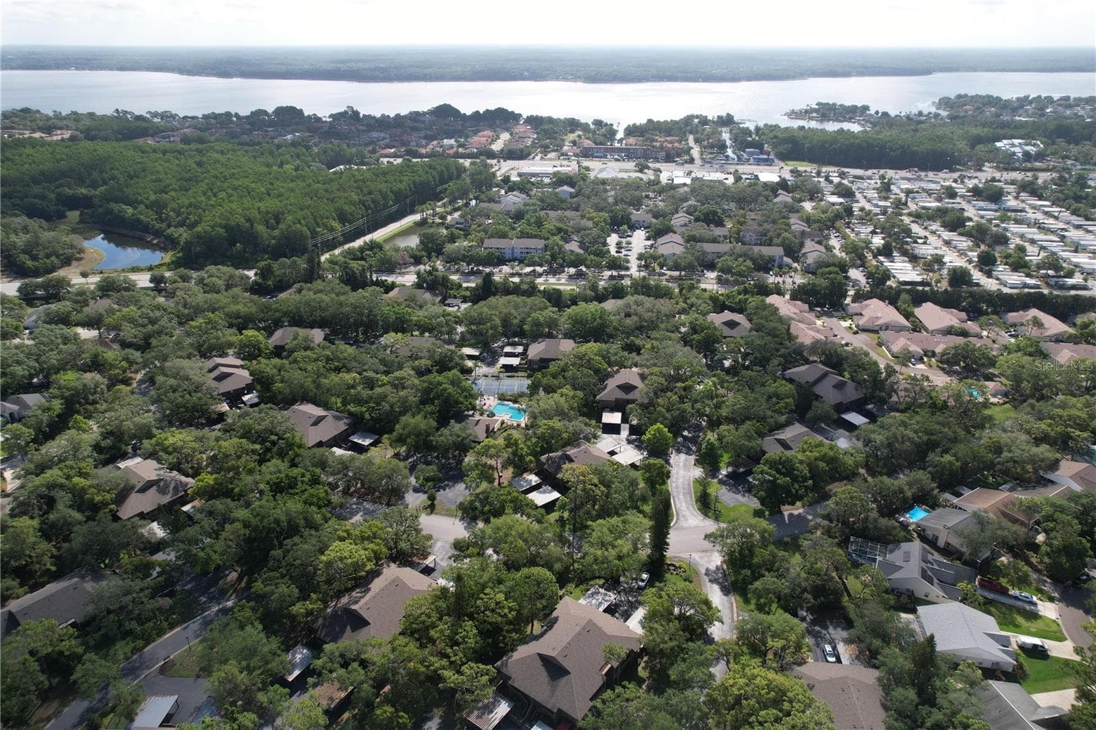 Aerial view with Gulf in background - 1006 LENNOX RD W #1006, PALM HARBOR