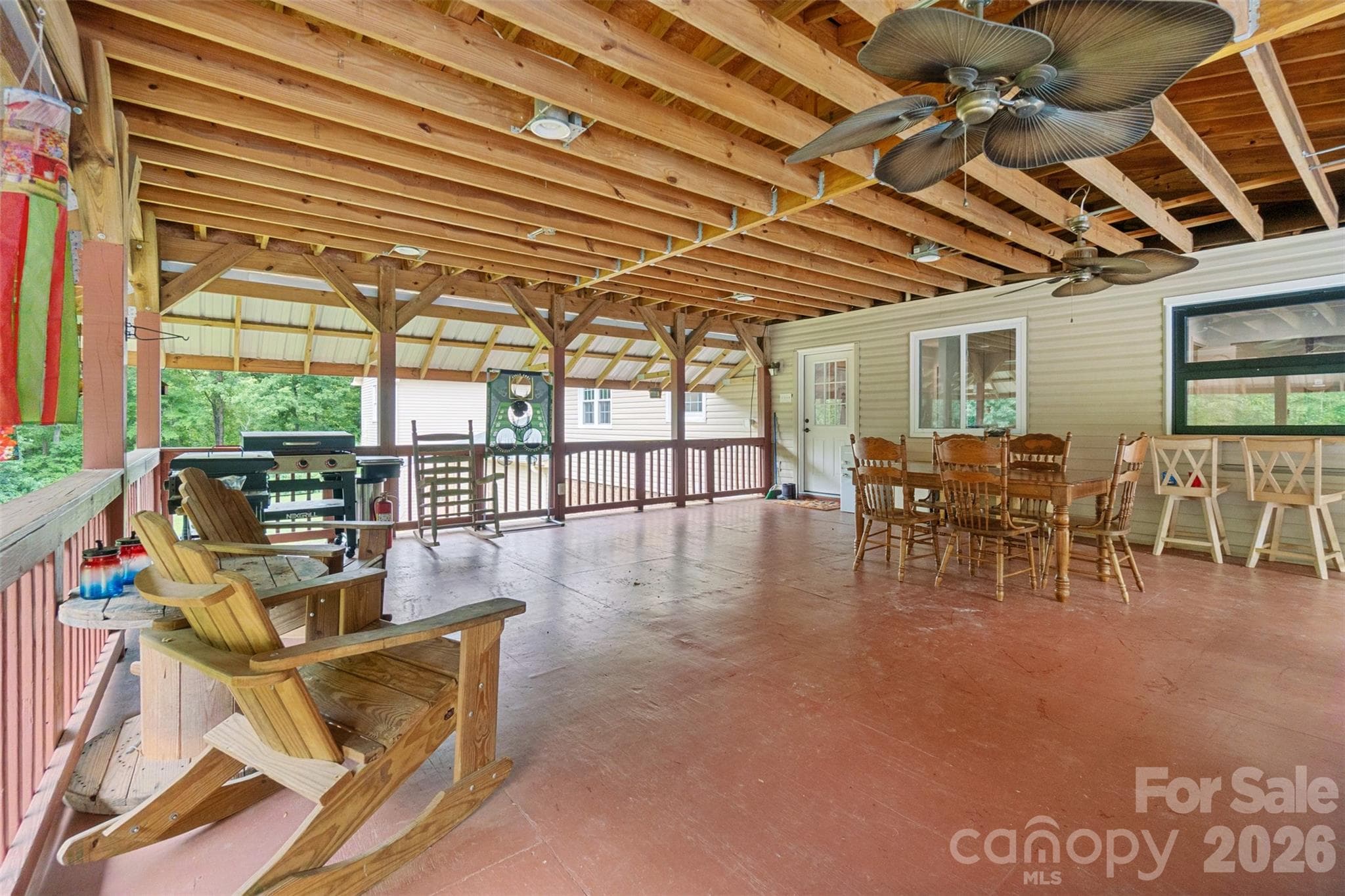 Covered back porch - 229 Oakridge Road, Stanley