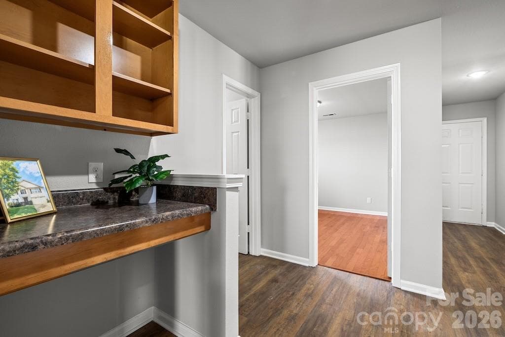 entrance from garage, main level bedroom (does not have a closet) and adjacent full bathroom - 3272 Table Rock Drive, Gastonia