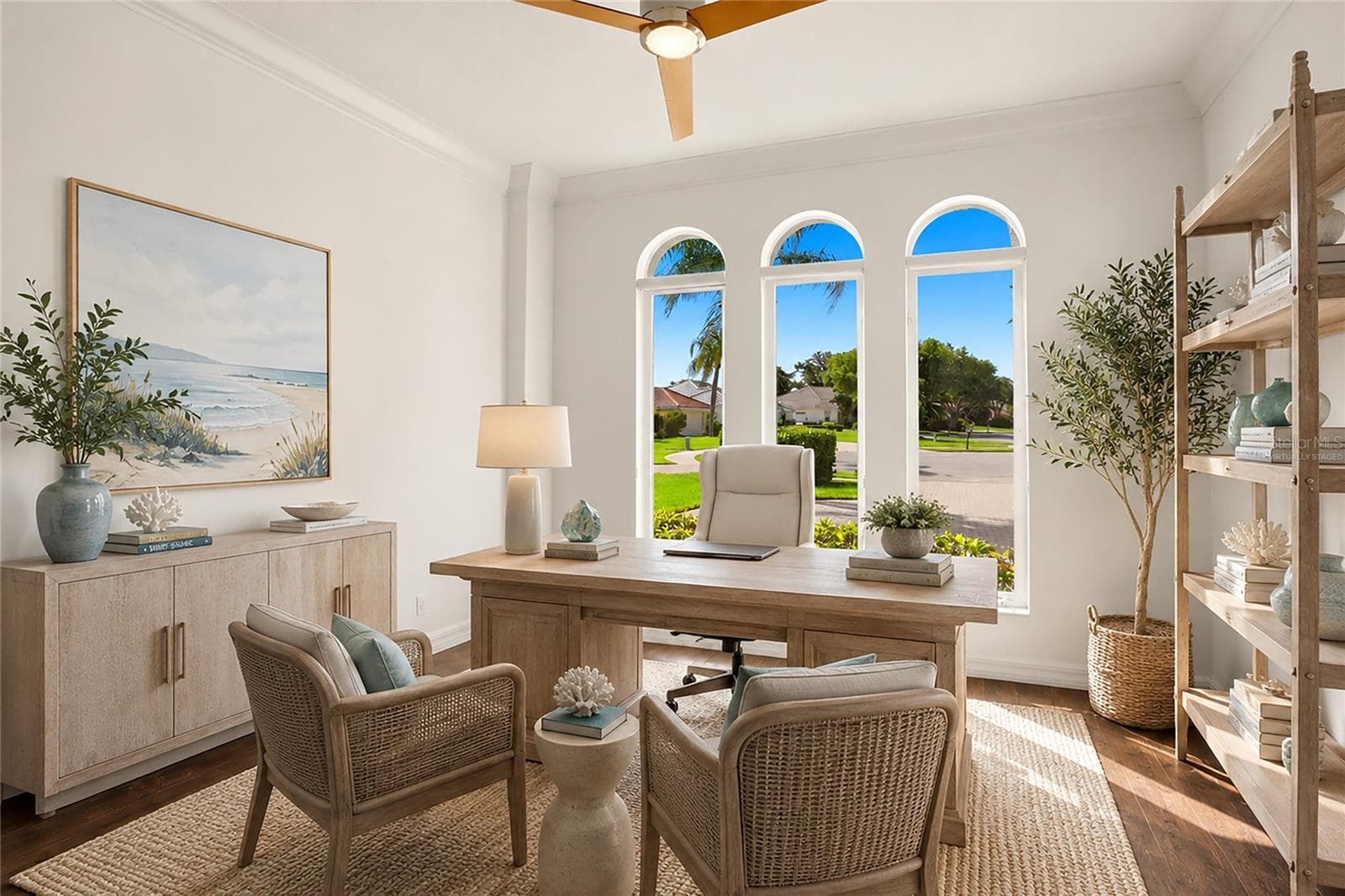 This photo is virtually staged. The first-floor office is conveniently located near the front entry and includes a closet, offering the flexibility to function as an additional bedroom/nursery if desired. - 8417 LONE EAGLE WAY, SARASOTA