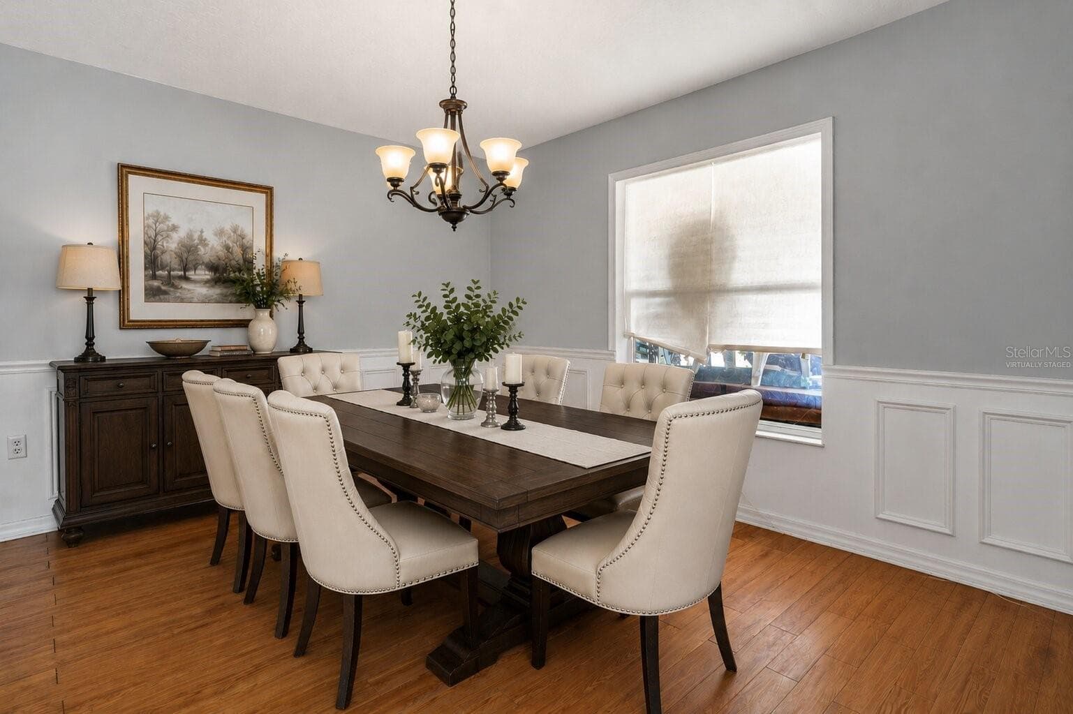 Family Room Virtually Staged as Dining Room - 7642 PARK HILL AVE, LEESBURG