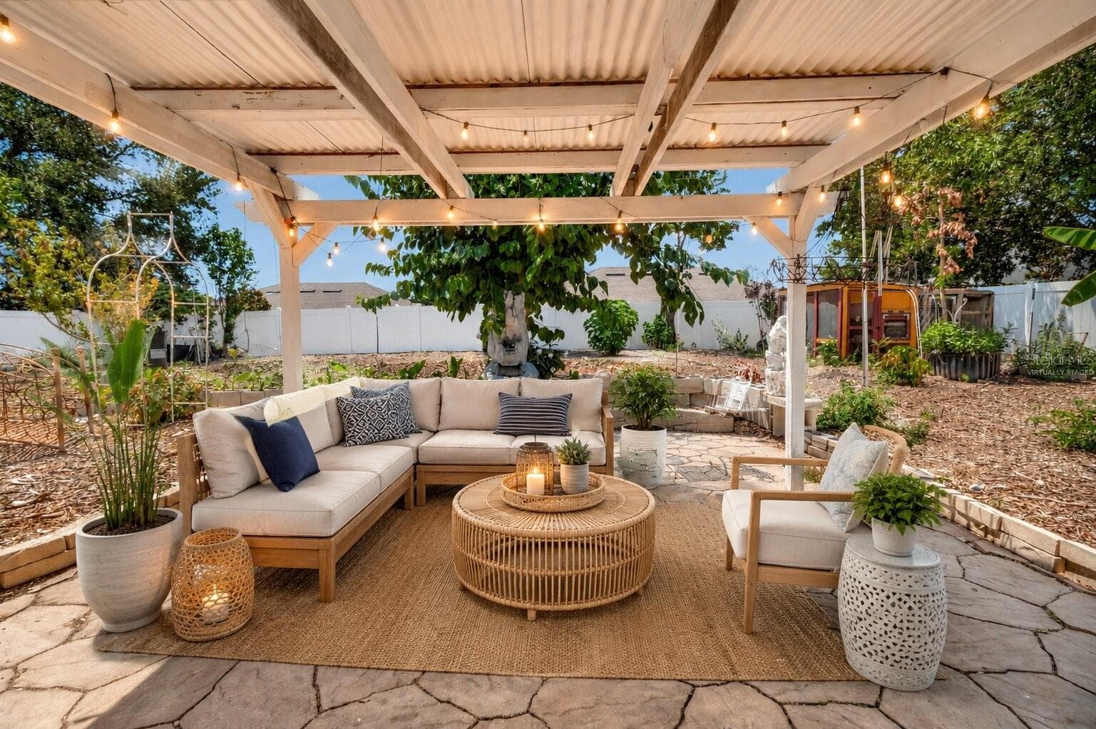 Covered Backyard Patio Virtually Staged - 7642 PARK HILL AVE, LEESBURG