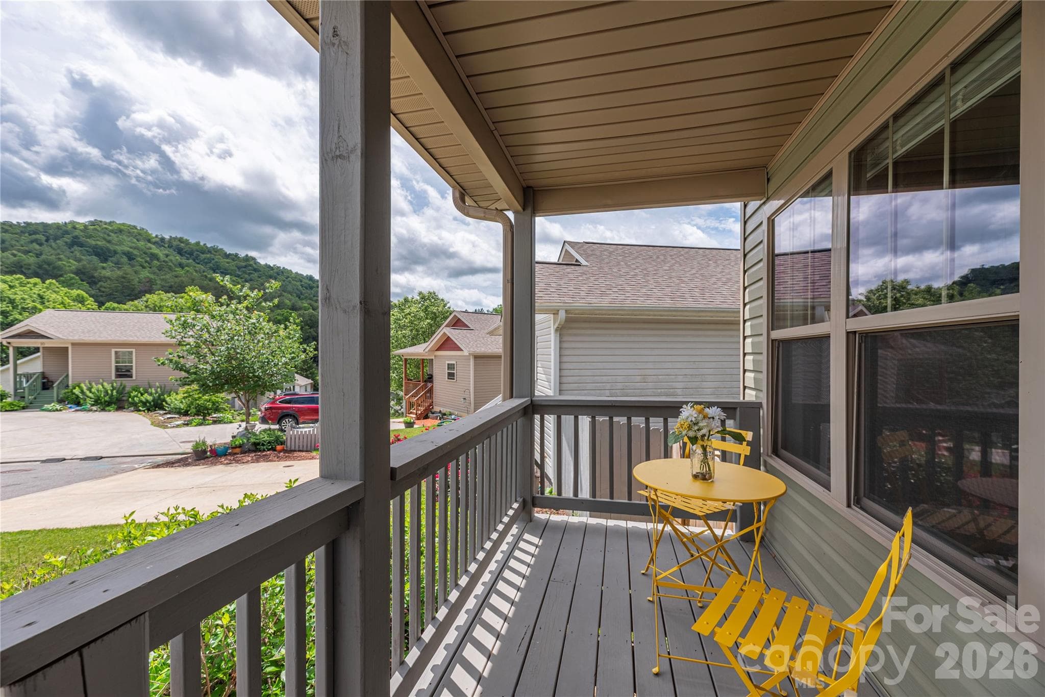 Large covered front porch w near Mountain Views - 5 Declan Drive, Weaverville