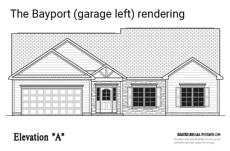Rendering of Bayport, which will be garage left on this lot - Troutman
