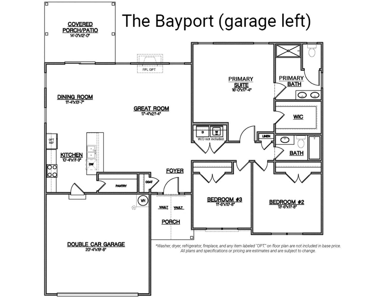 Bayport floor plan, which will be garage left on this lot - Troutman