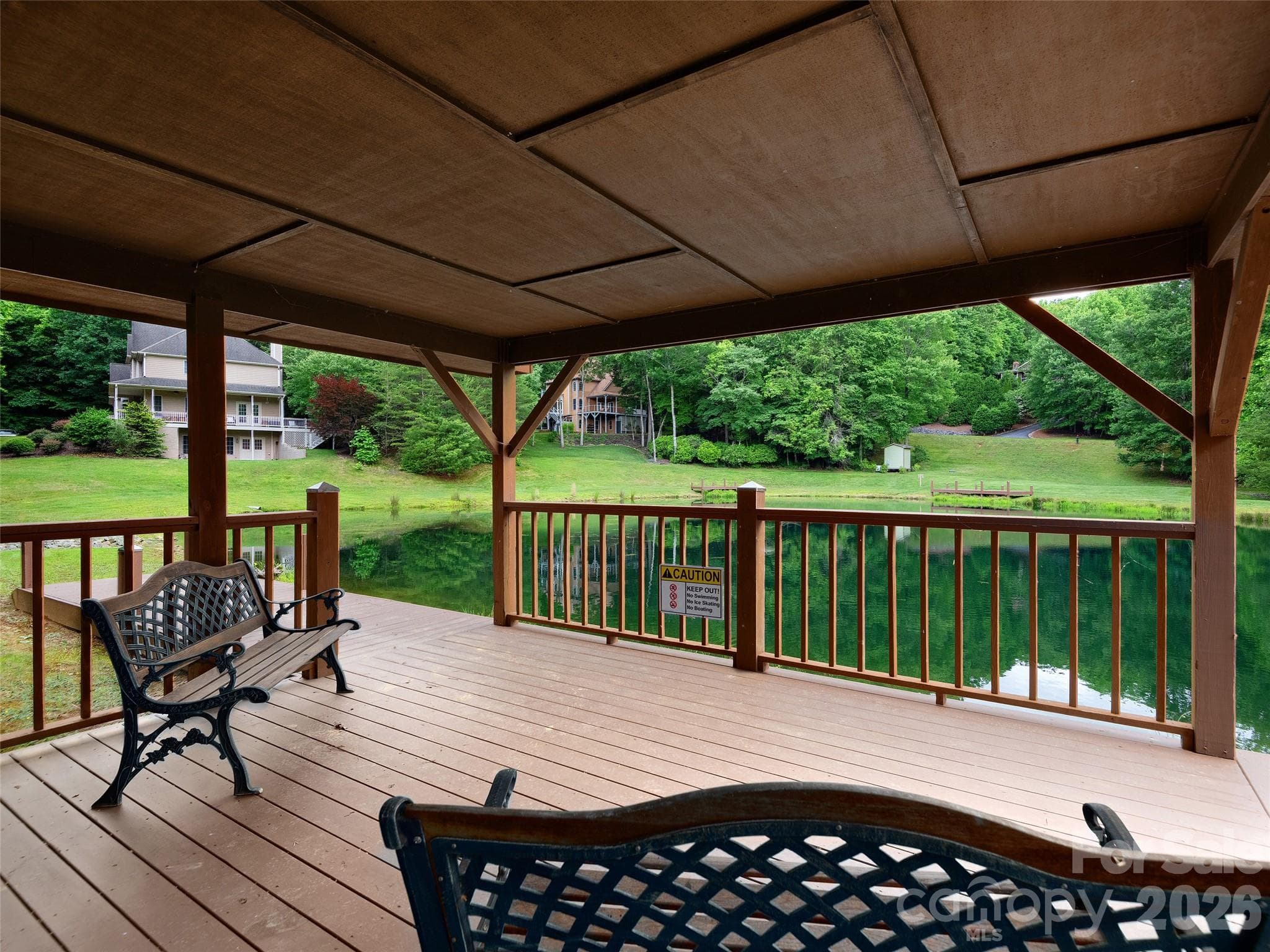View of pond from covered dock - 48 Smokemont Drive, Arden