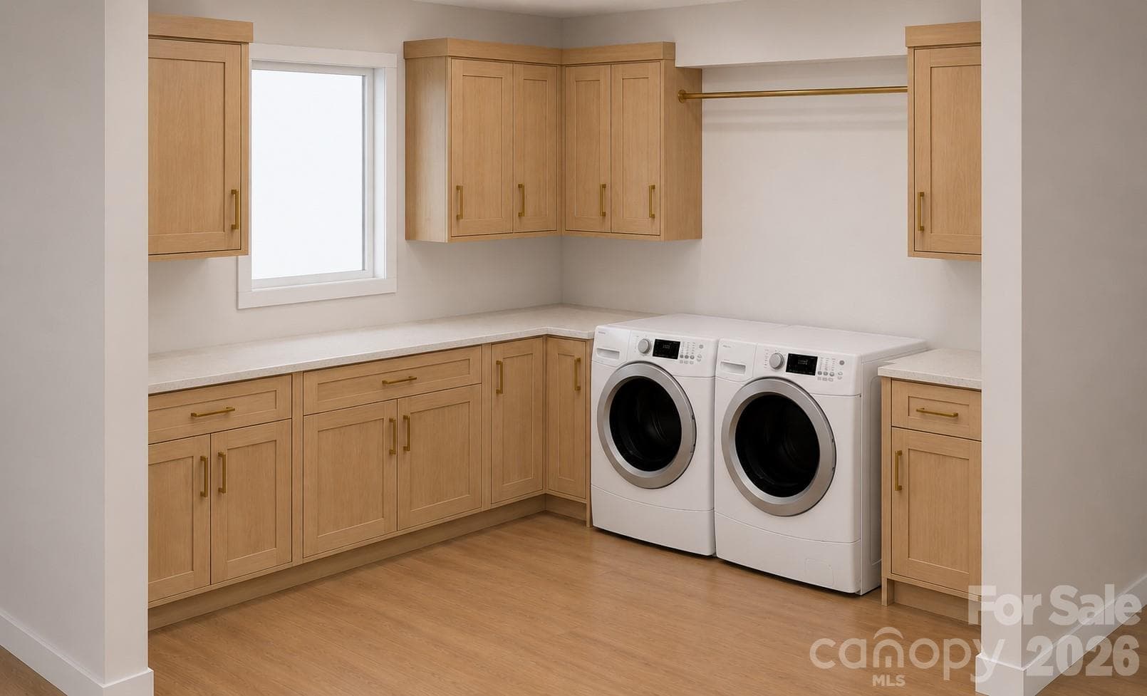 Laundry room cabinet rendering from cabinet compant - 1895 Knolls Drive, Newton