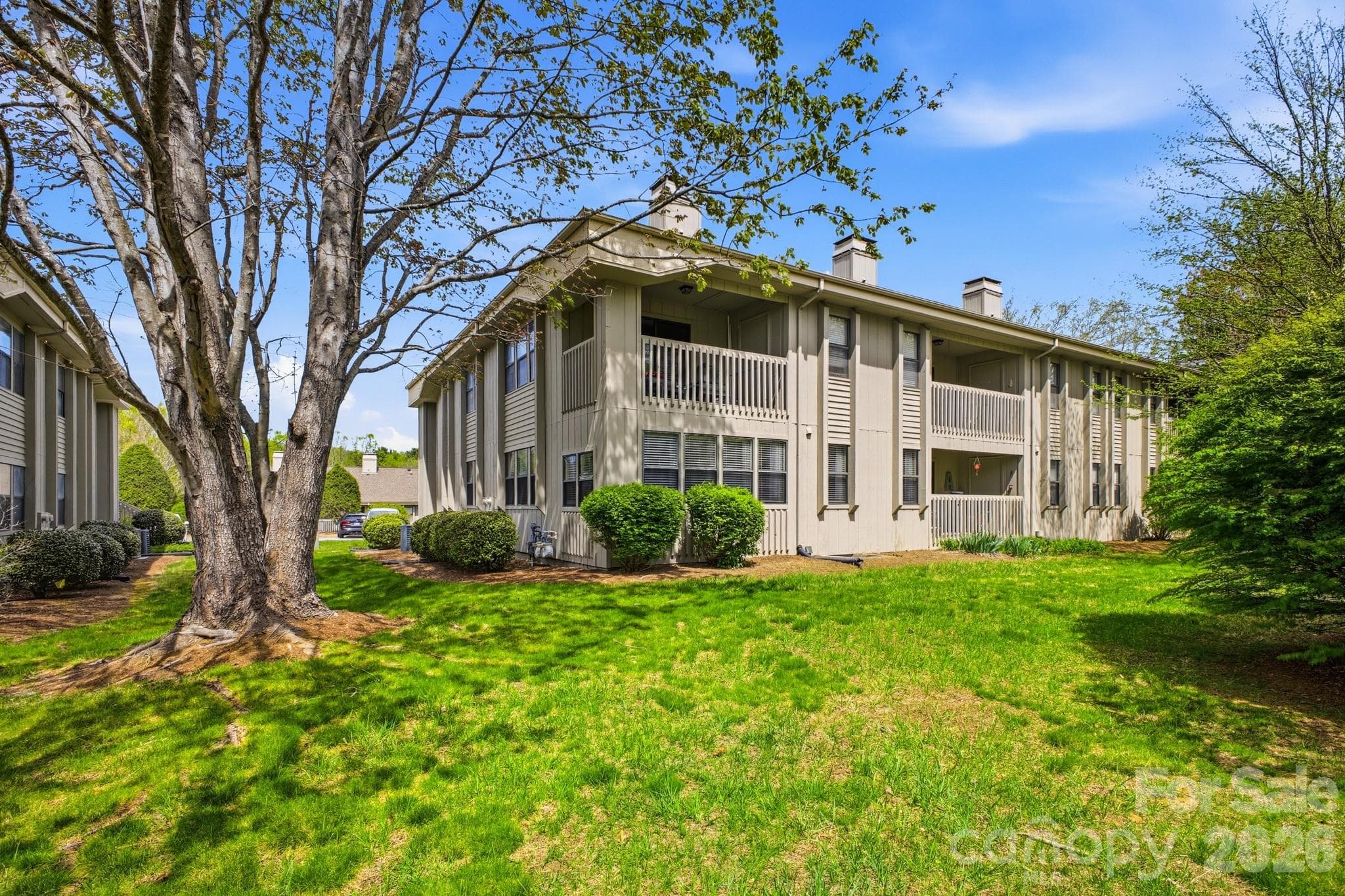 Rear of the unit with tons of green space - 2305 Abbey Circle, Asheville