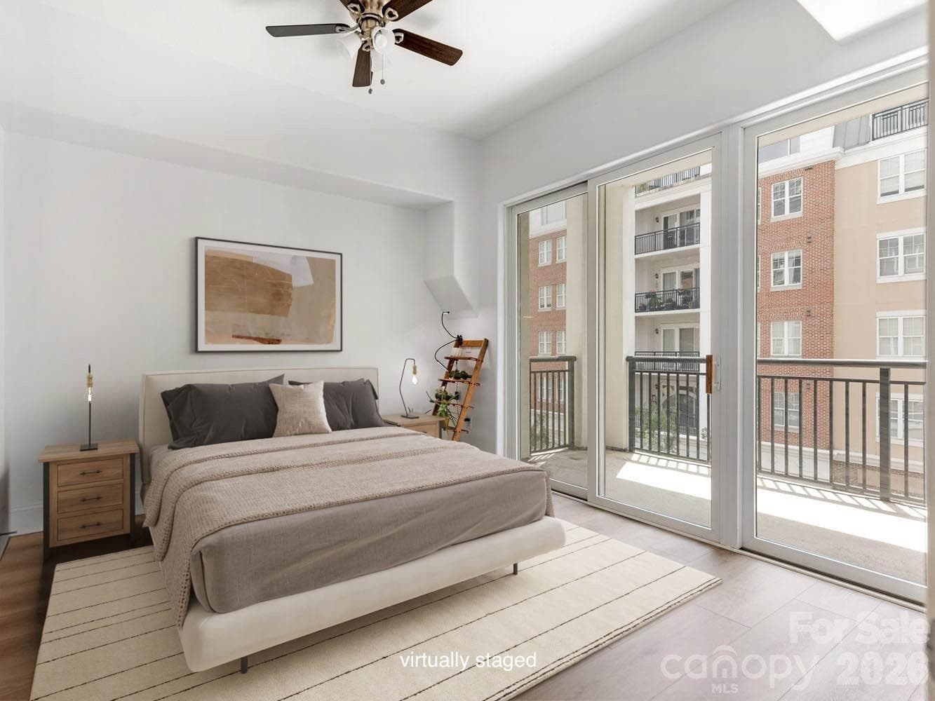 Second full bedroom with walk-in closet and balcony access - 4625 Piedmont Row Drive, Charlotte