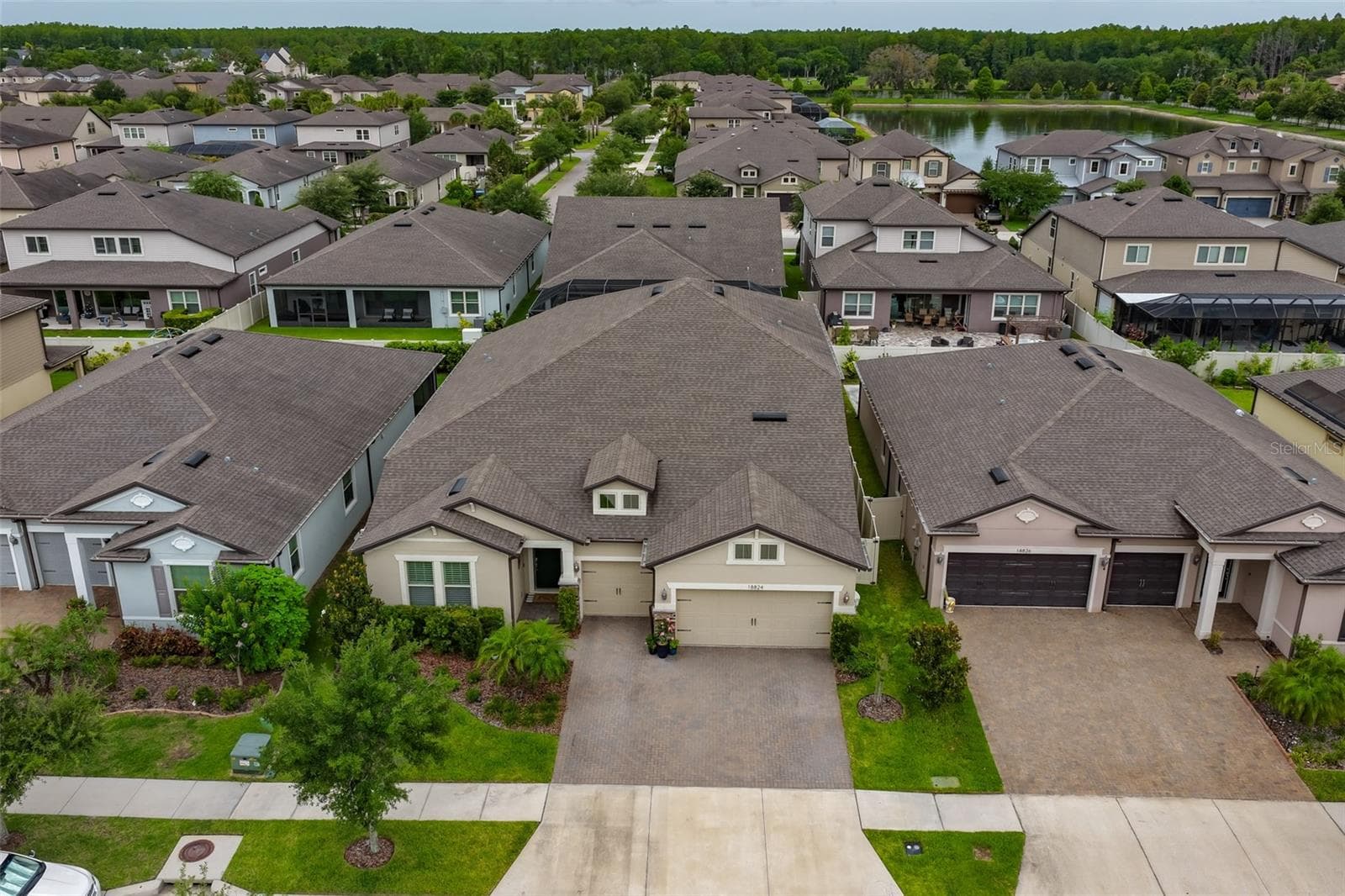 Aerial Front Elevation - 18824 ALDER GLEN DR, LUTZ