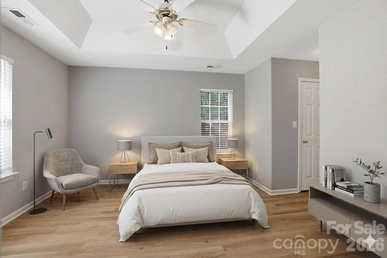 Master Suite with Double Closets! Virtual Staging - 7616 Silver Arrow Drive, Charlotte