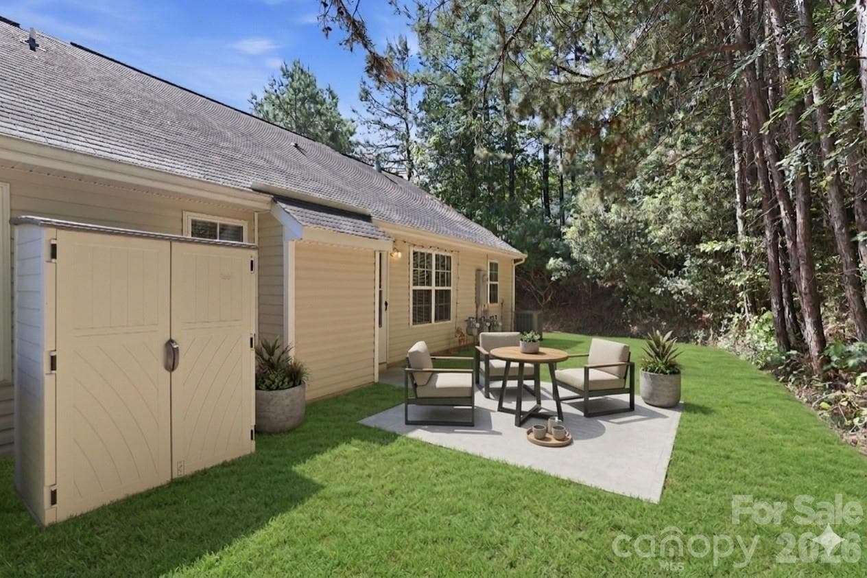 Private PatioVirtual Staging - 7616 Silver Arrow Drive, Charlotte