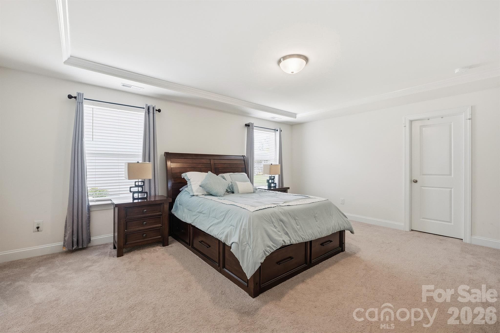 Primary Bedroom with Tray Ceiling - 282 Bouchard Drive, Waxhaw