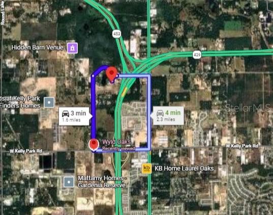 Distance from 3480 Ondich Rd to the coming soon Wyld Oaks mixed use development - 3480 ONDICH RD, APOPKA