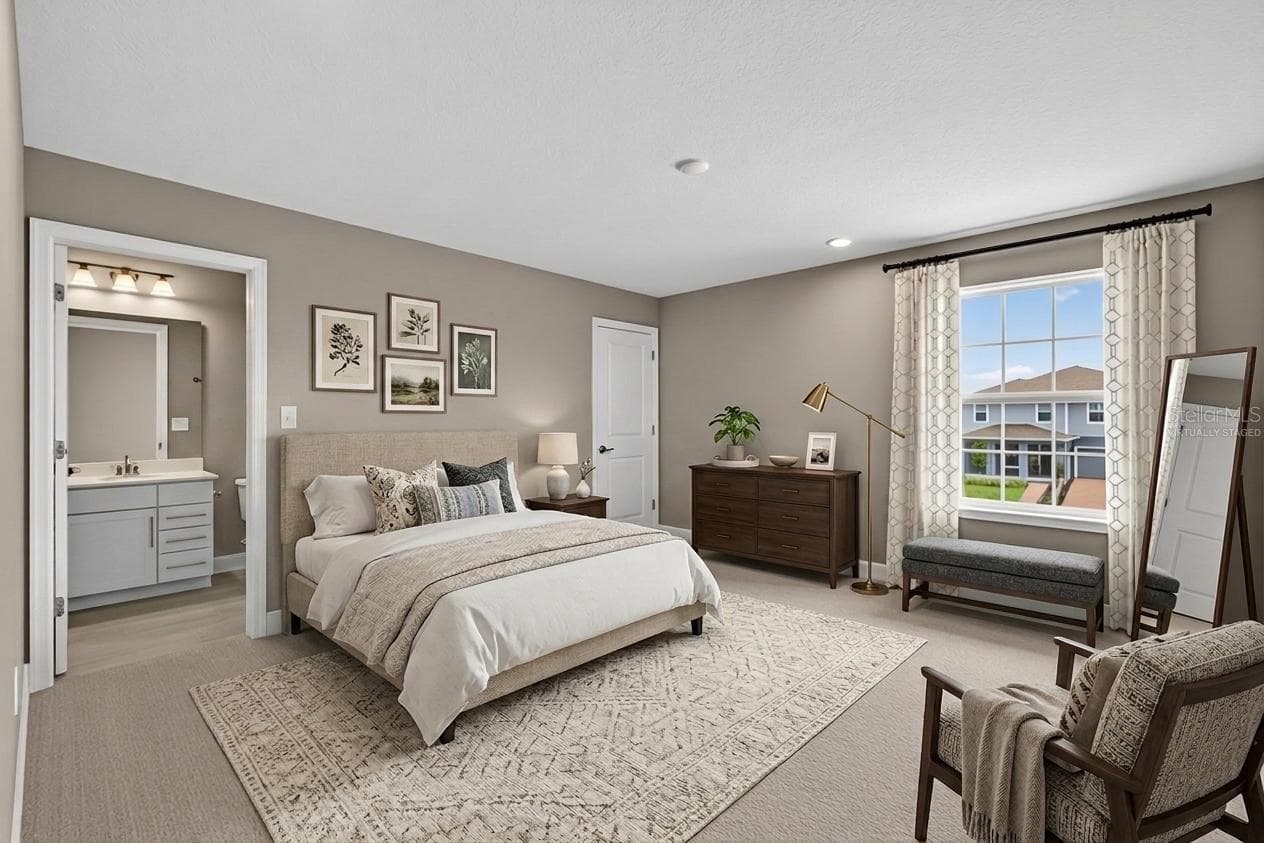 Bedroom 2 with private bathroom (virtually staged) - 3894 CAPITAL REEF WAY, APOPKA