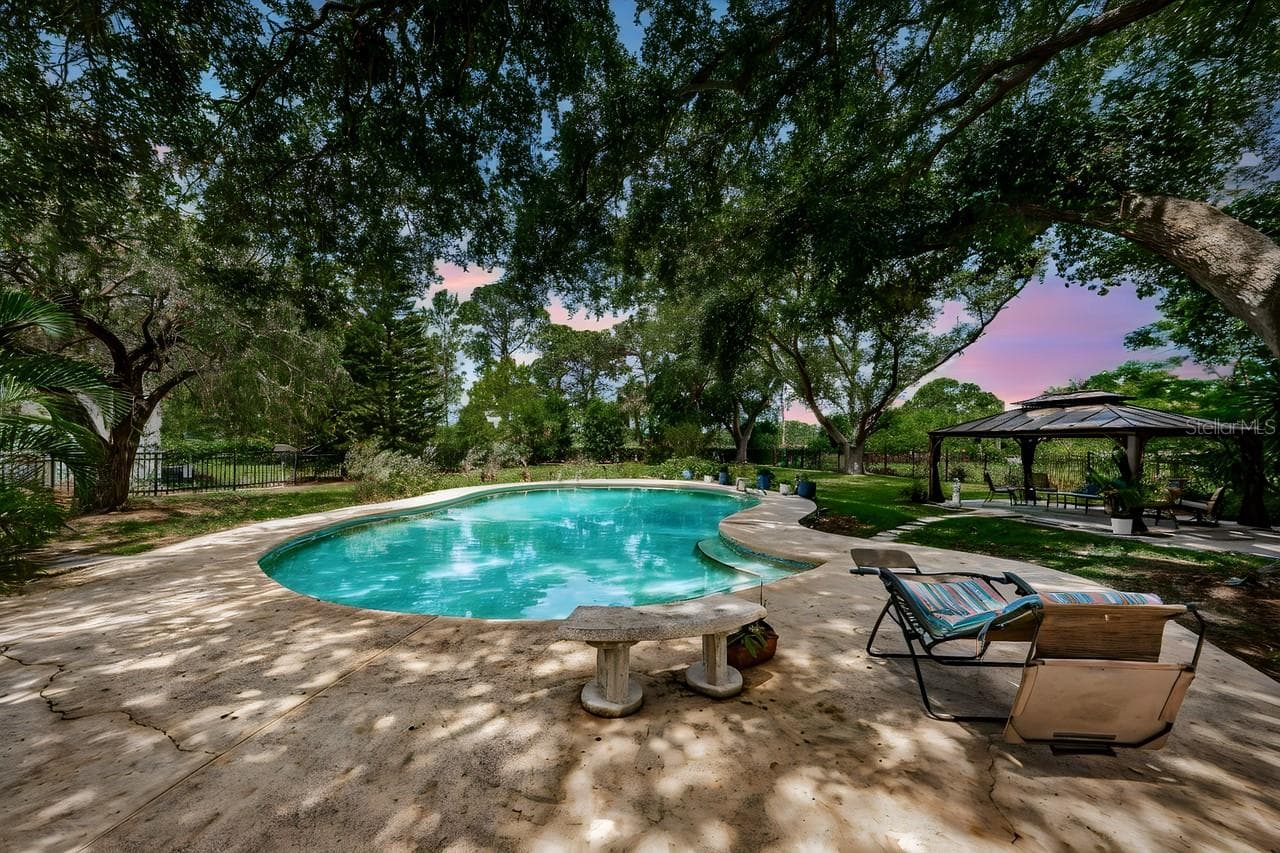 Large pool and lanai - 1704 CYPRESS AVE, BELLEAIR