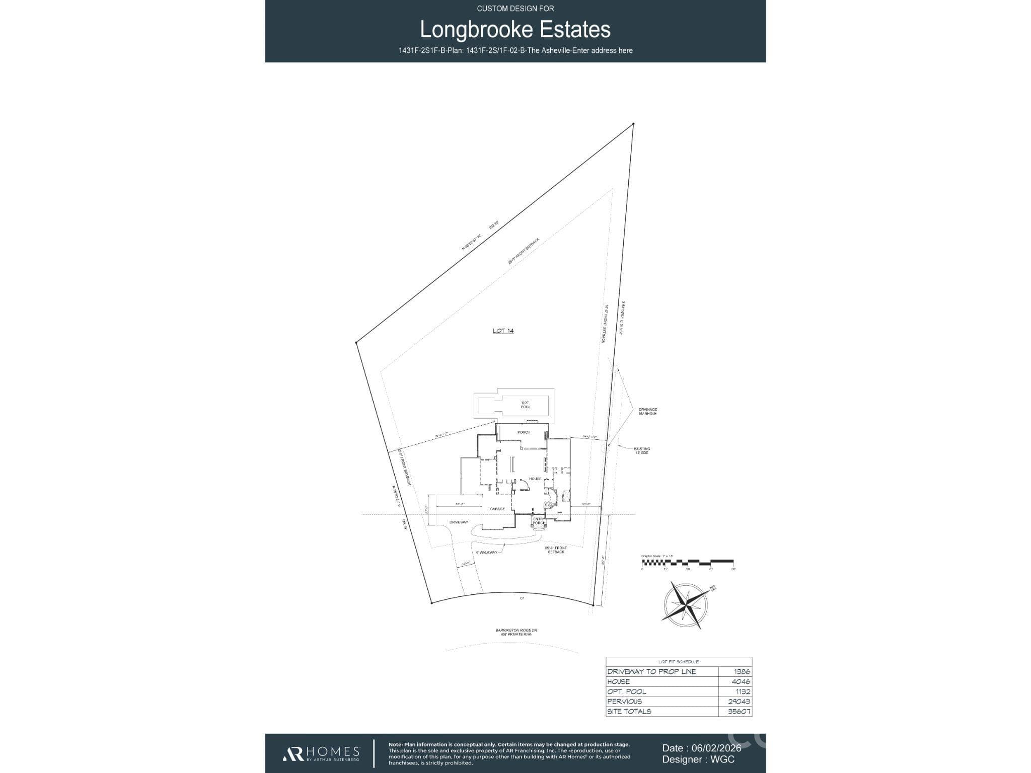 Custom Home for Homesite #14 - Pool is shown for visualization of space and is not included in the list price. - Fort Mill