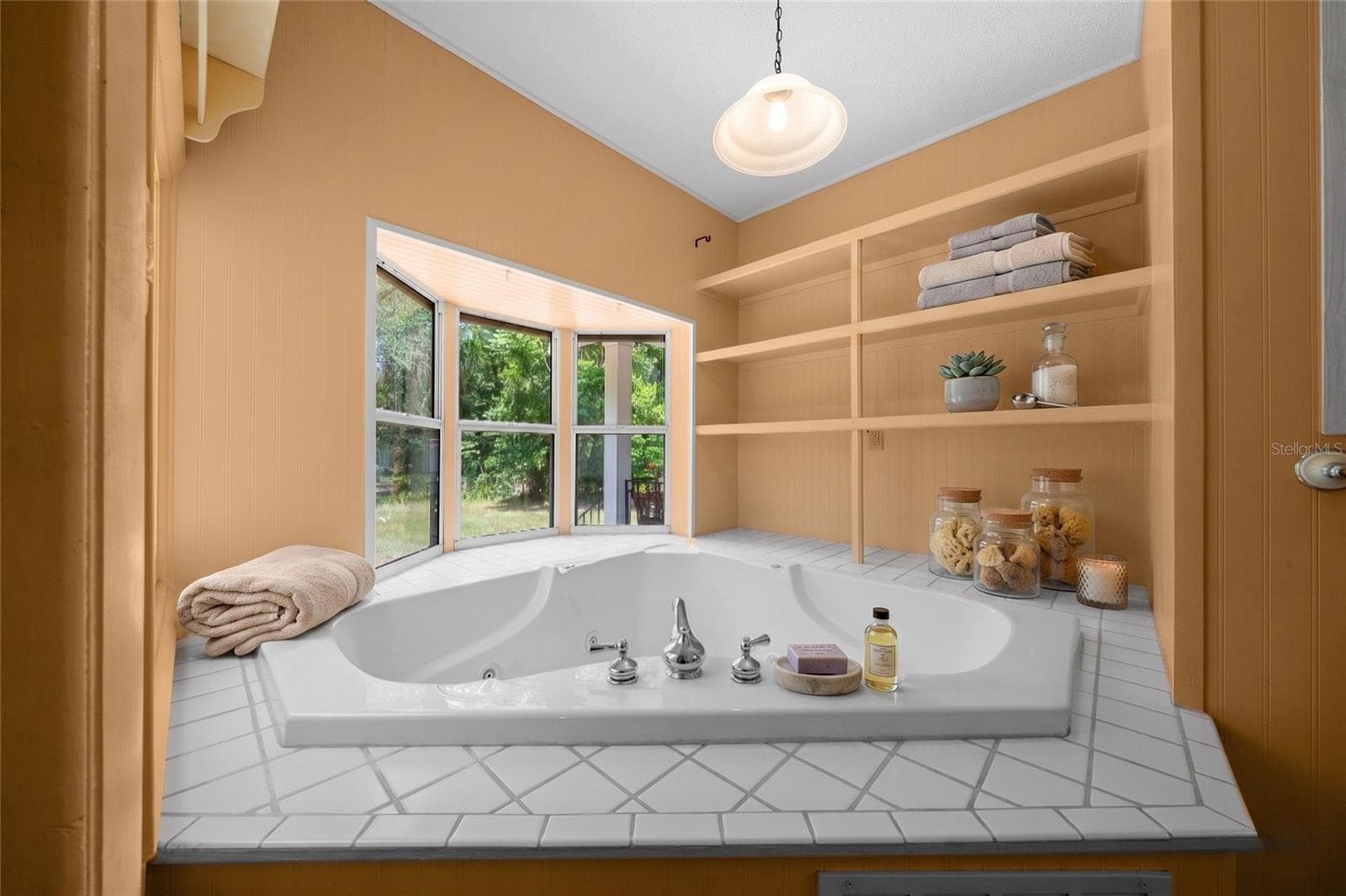 Primary Bath Soaker Tub with a View - 1985 NE 97TH STREED RD, ANTHONY