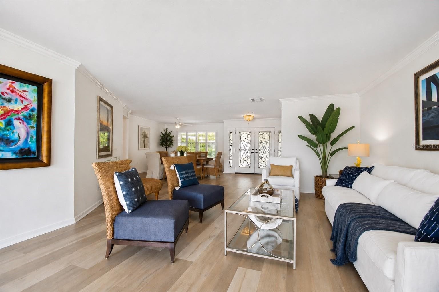 Living Room - added virtual decoration without alteration to actual space - 205 HARRISON AVE, BELLEAIR BEACH