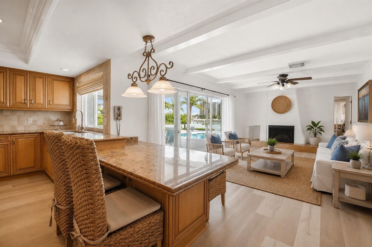Family Room - added virtual decoration without alteration to actual space - 205 HARRISON AVE, BELLEAIR BEACH