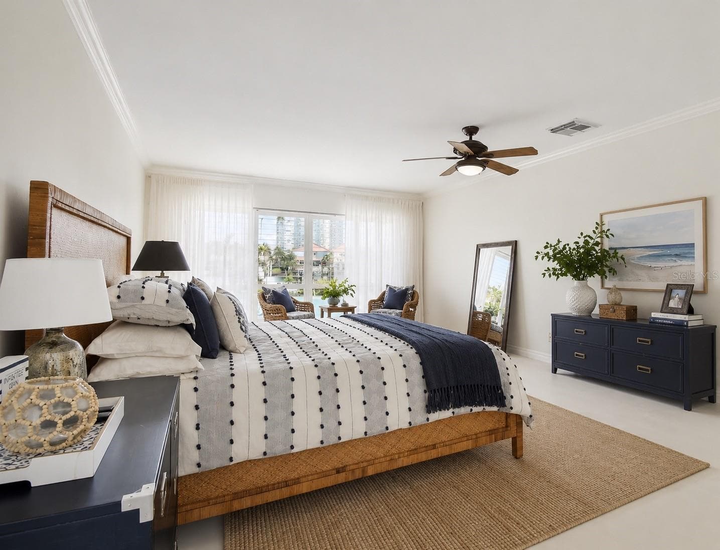 Primary Bedroom - added virtual decoration without alteration to actual space - 205 HARRISON AVE, BELLEAIR BEACH