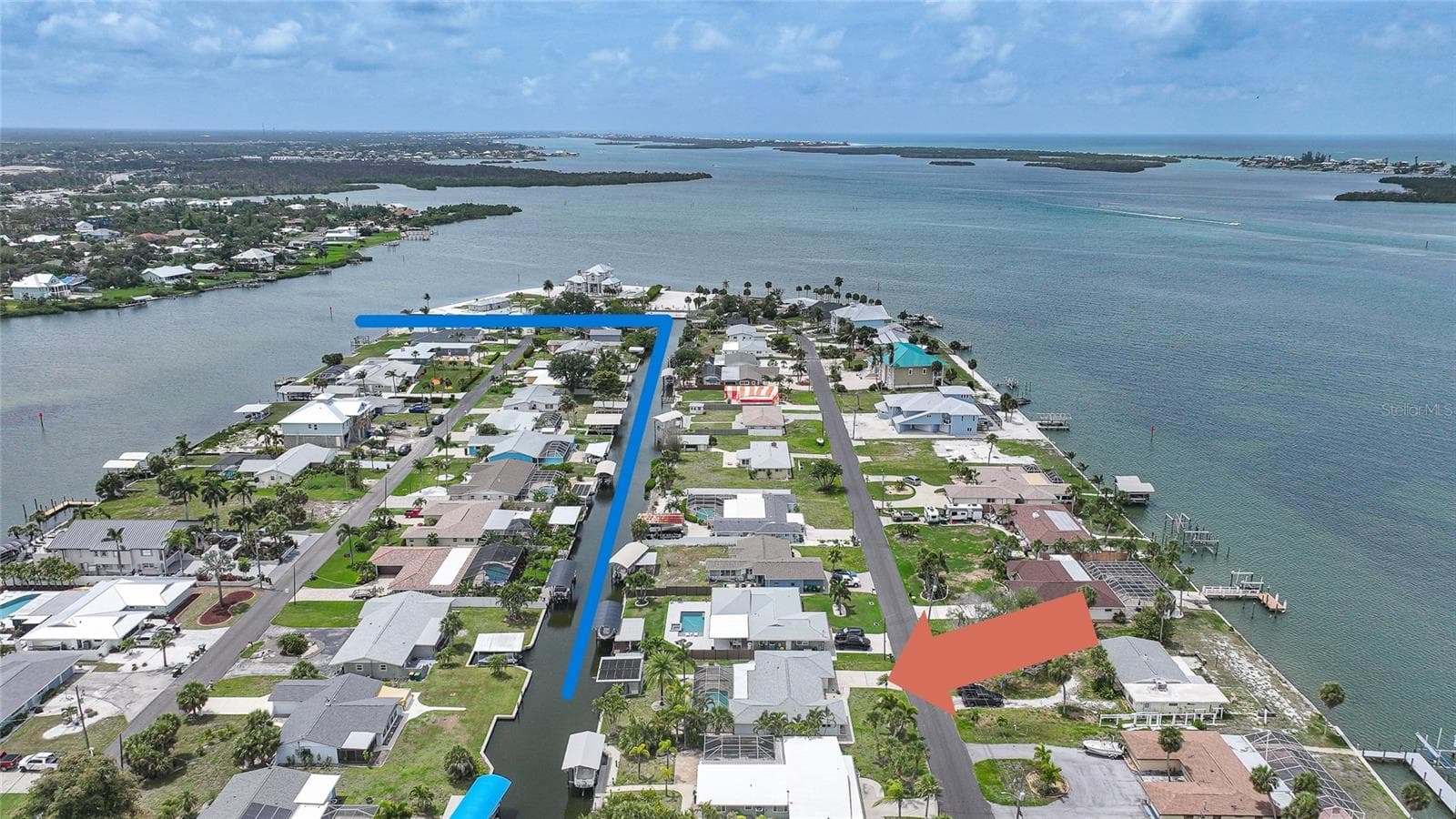 canal view to ICW and Gulf (both pictured here) - 1433 LEMON BAY DR, ENGLEWOOD