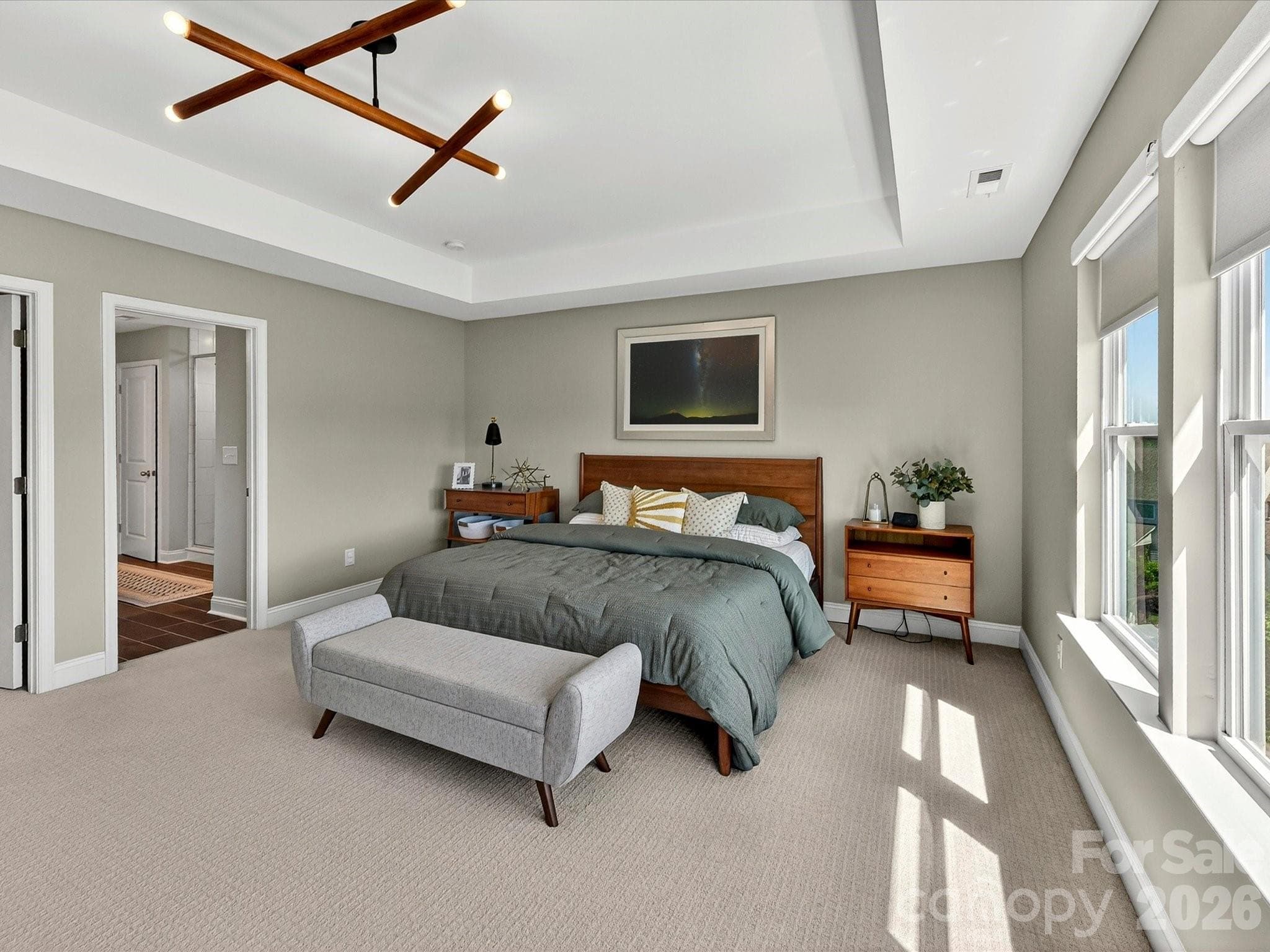 Tray Ceiling in Primary - 6203 Six String Court, Fort Mill