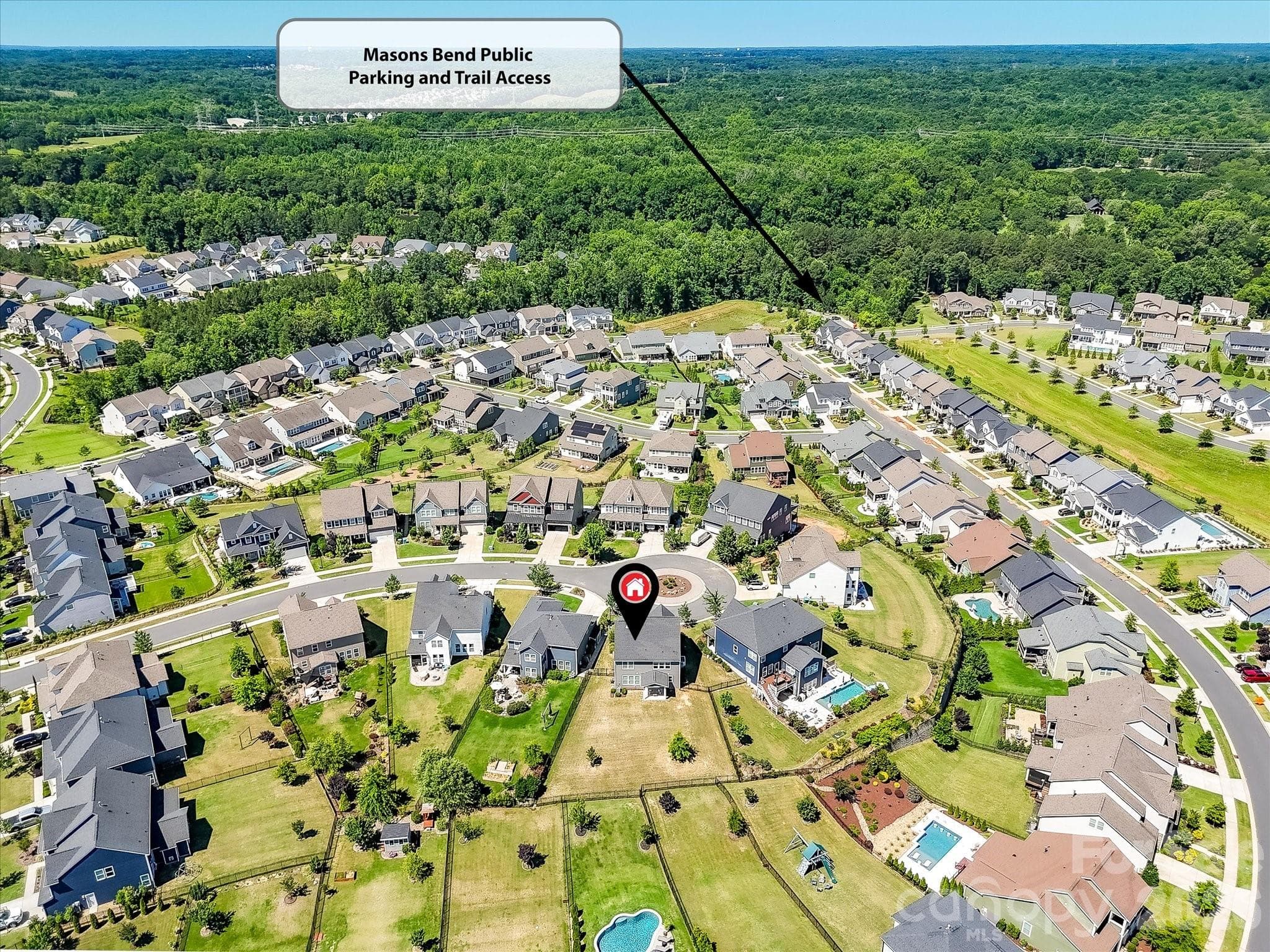 Drone view of Entrance to Trails - 6203 Six String Court, Fort Mill