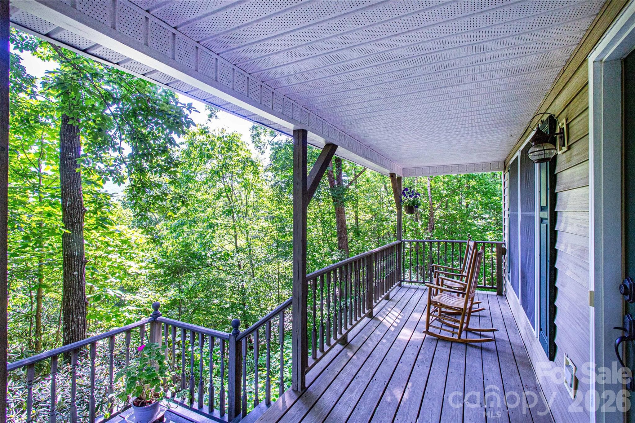 Beautiful large front porch allows you to enjoy mountain views and fresh air. - 22 Great Aspen Way, Black Mountain
