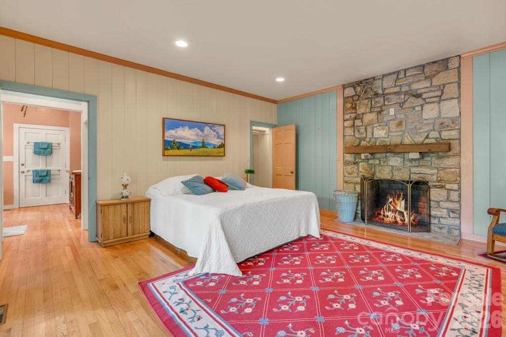 Lower-level studio bedroom suite- spacious and open! Fire added digitally - 1590 Shulls Mill Road, Boone