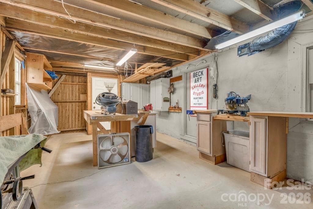Unfinished basement workshop - 1590 Shulls Mill Road, Boone