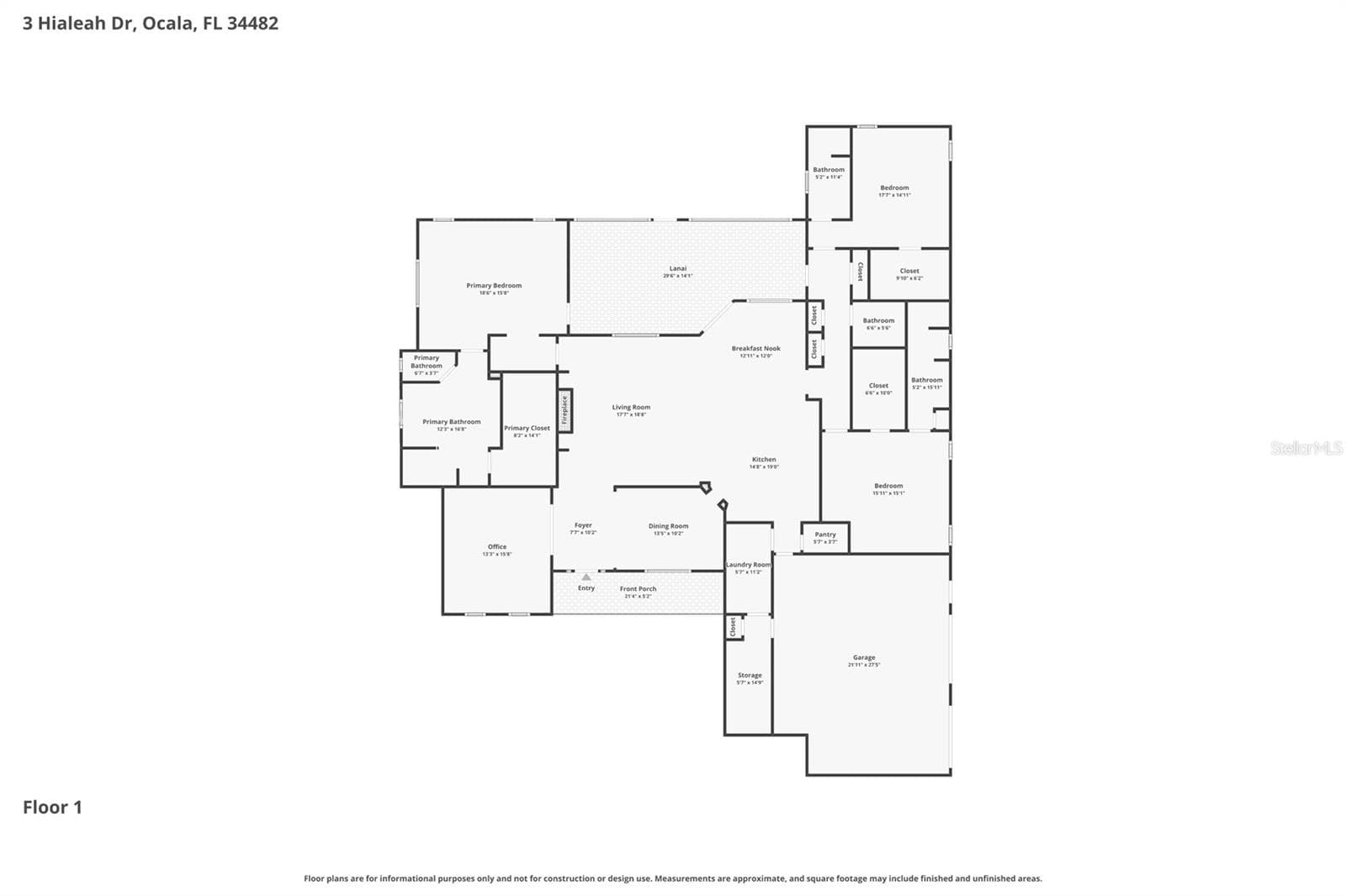 Floor Plan - 3 HIALEAH DR, OCALA