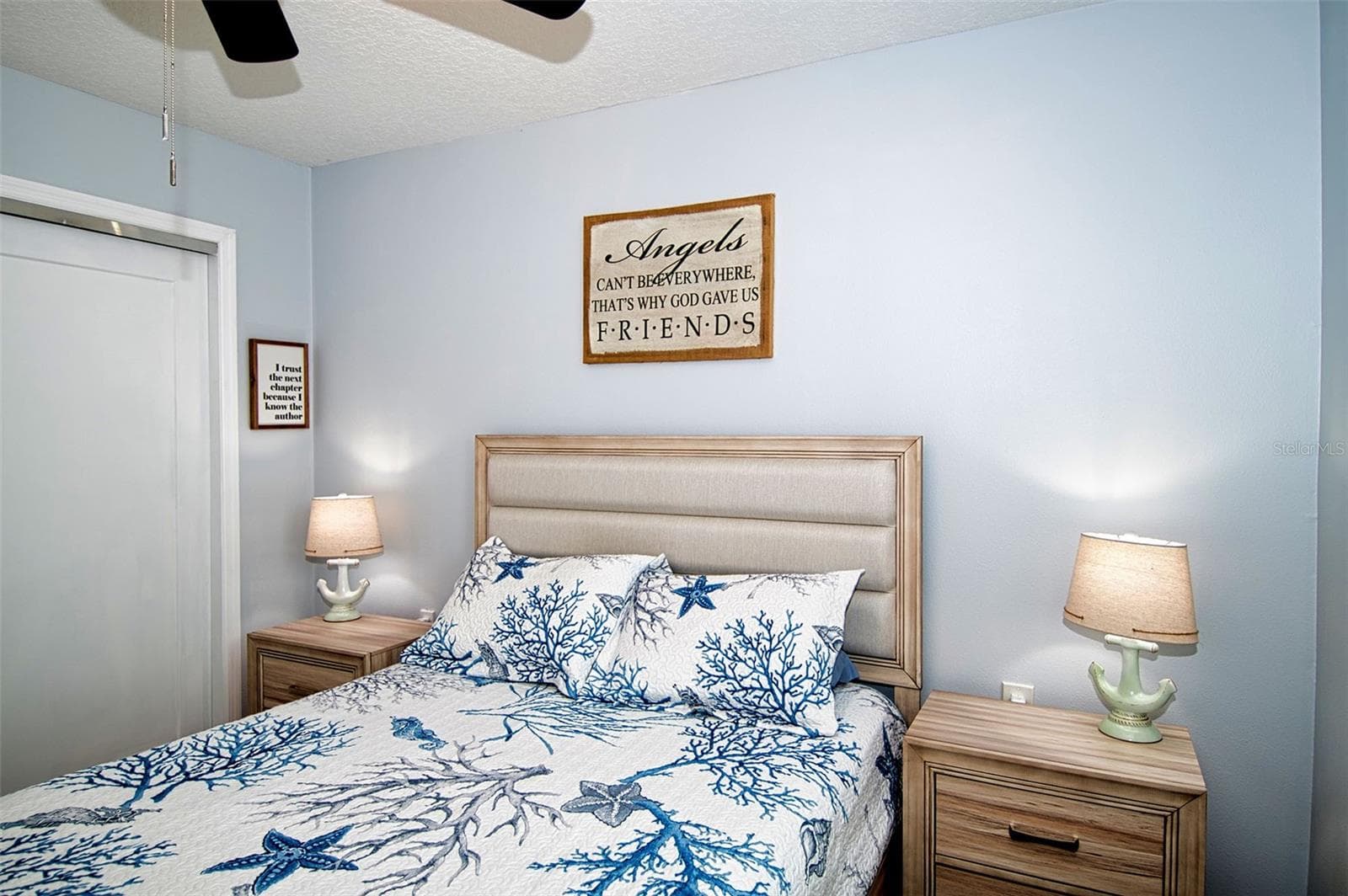 Master Bedroom retreat with tranquil coastal watercolors. - 6420 BOATYARD DR, HUDSON