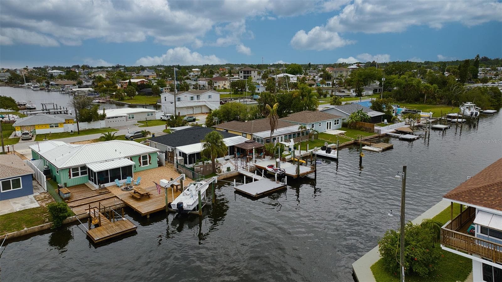 Aerial view of your "Beach House" coastal home. - 6420 BOATYARD DR, HUDSON