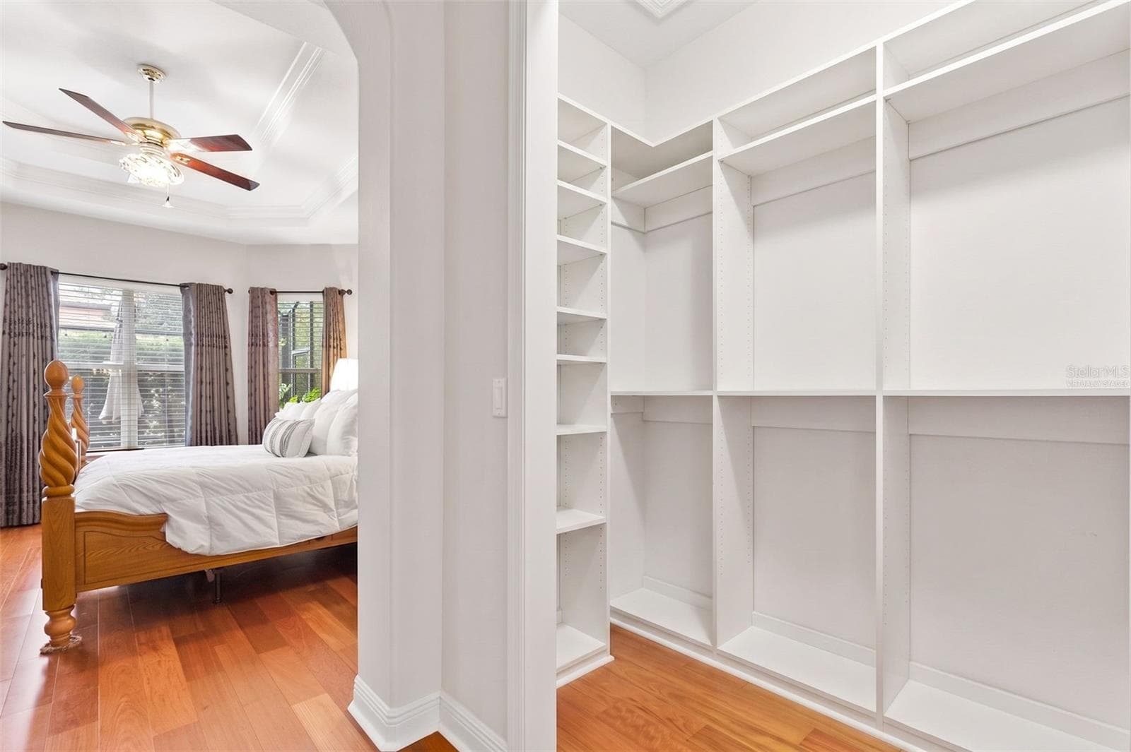 Virtually Staged-Primary Walk-in Custom Closet One - 20203 CANE RIVER WAY, TAMPA