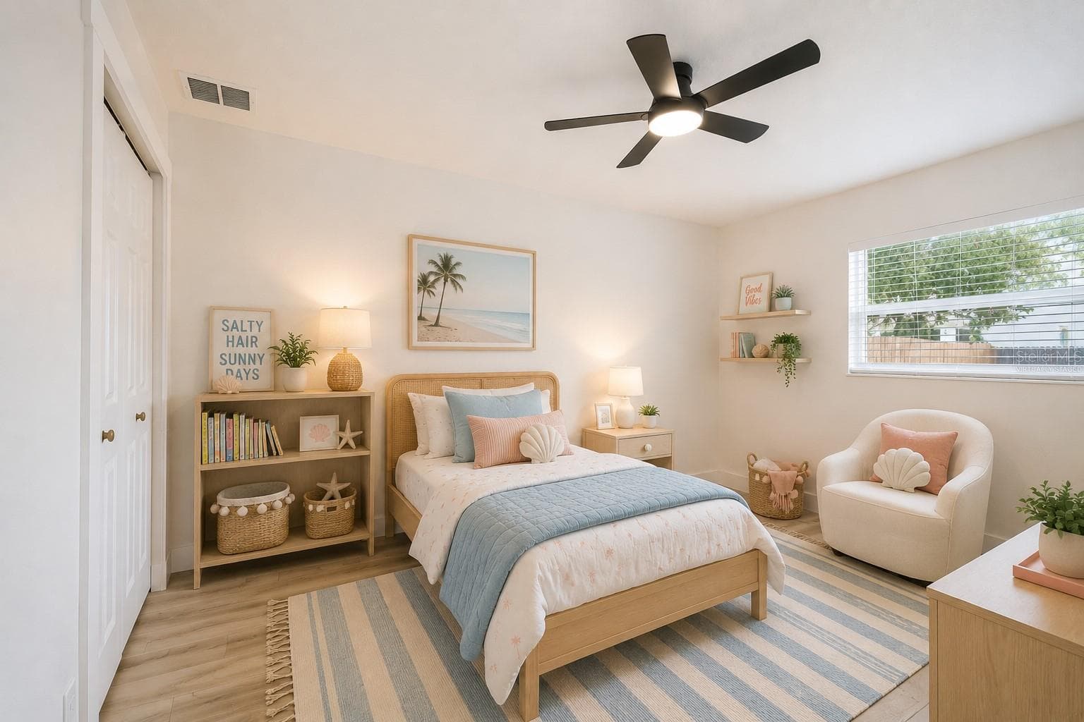 Secondary bedroom. Virtually staged. - 1101 54TH AVE S, ST PETERSBURG