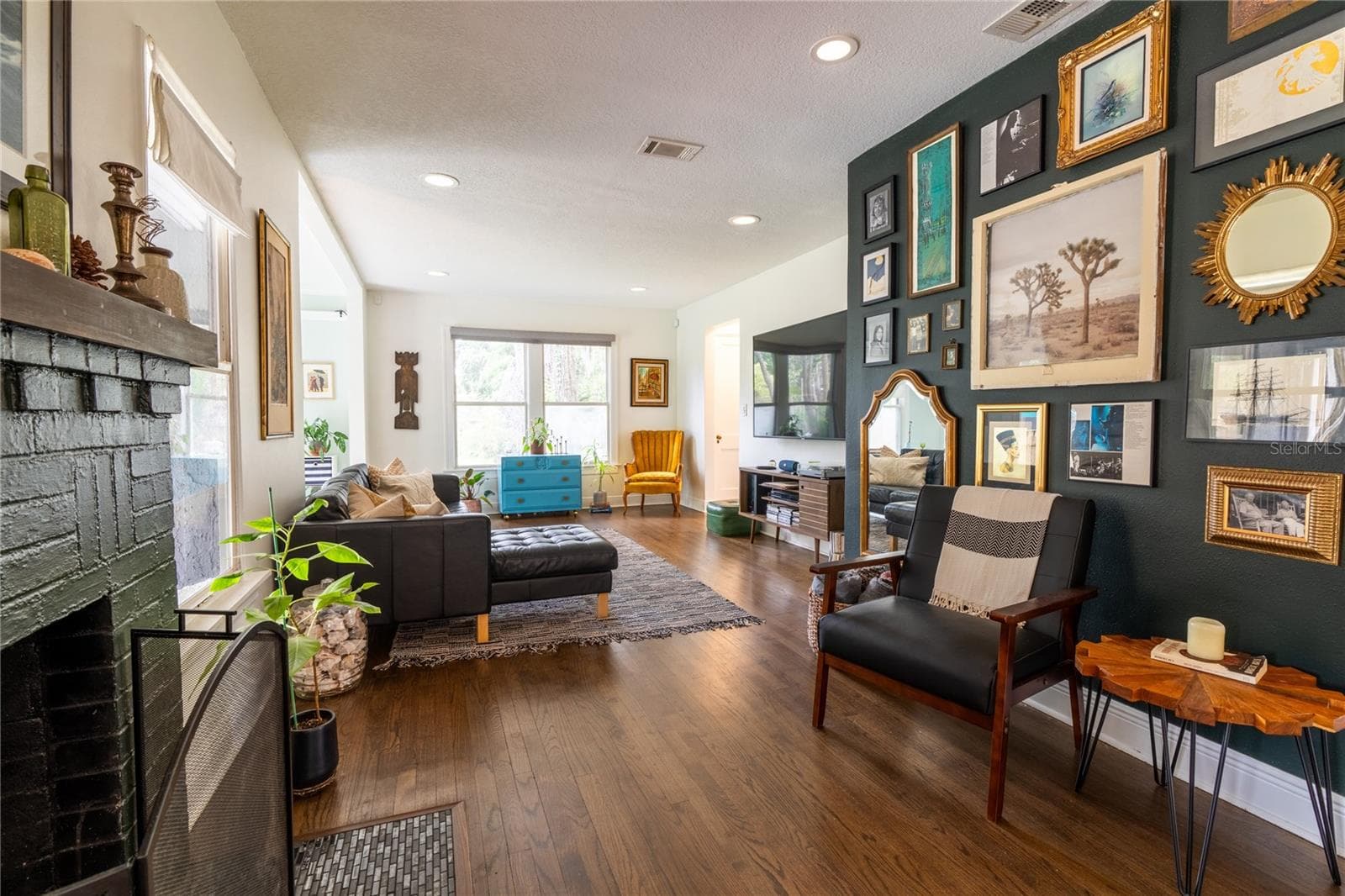 View from kitchen of fireplace and living room - 795 30TH ST, ORLANDO