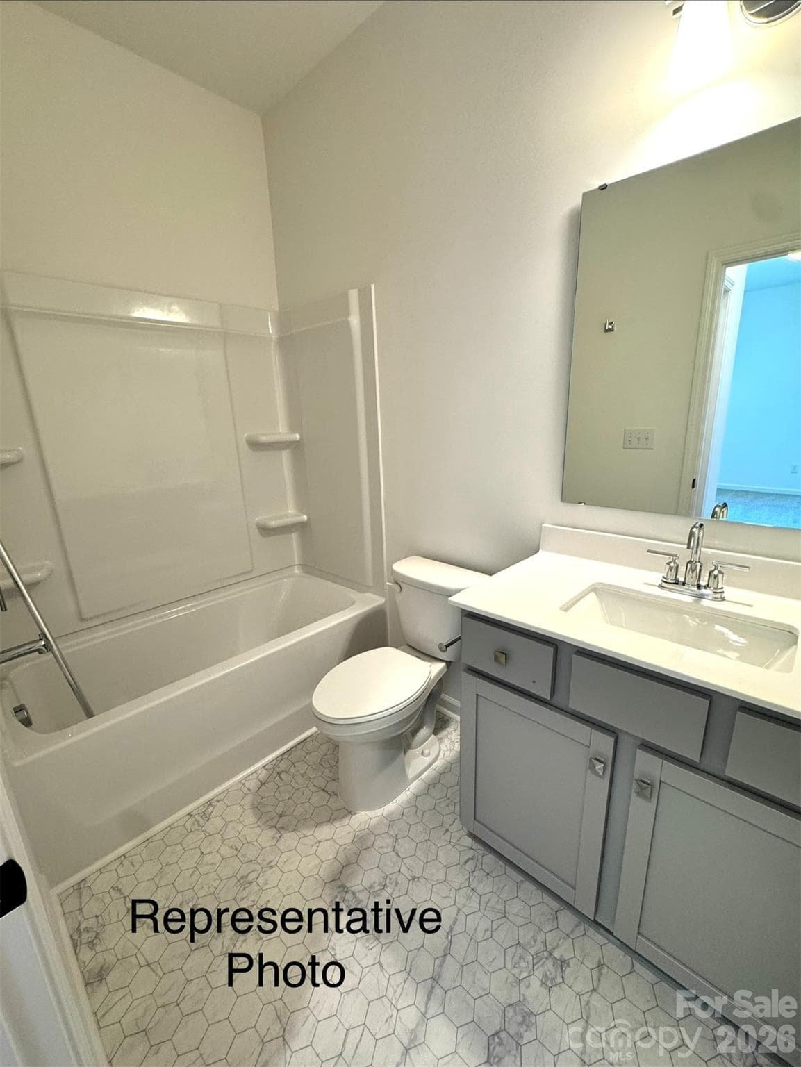 1st floor bedroom with attached full bath - 407 Drawbar Drive, Clover