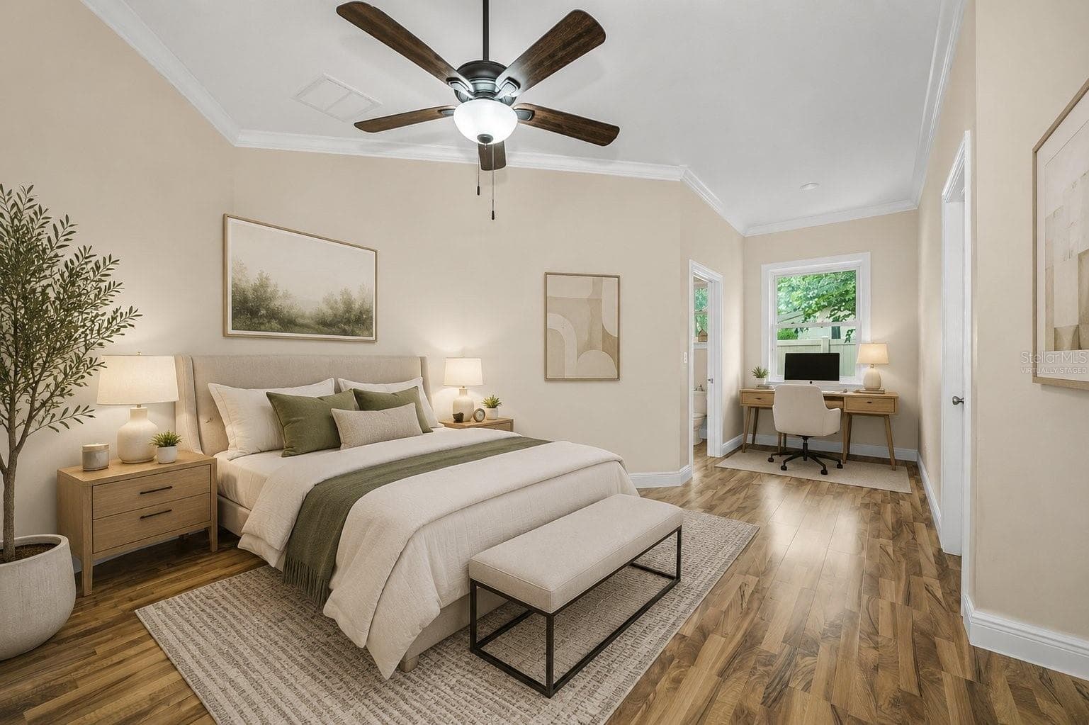 Virtually Staged, Bedroom 3 with Office Nook - 1888 BUGLE LN, CLEARWATER
