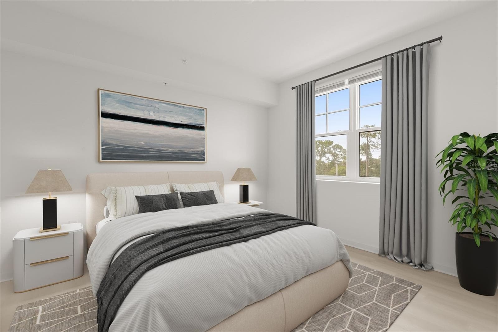 Primary bedroom - virtually staged - 5587 MILLENIA PARK BLVD #308, ORLANDO