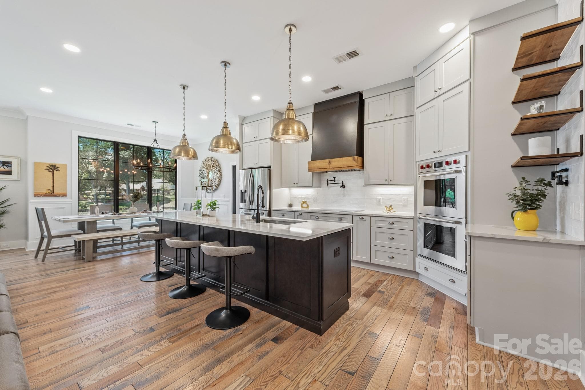 Luxury Kitchen with Wolf Induction cooktop and double ovens - Mooresville