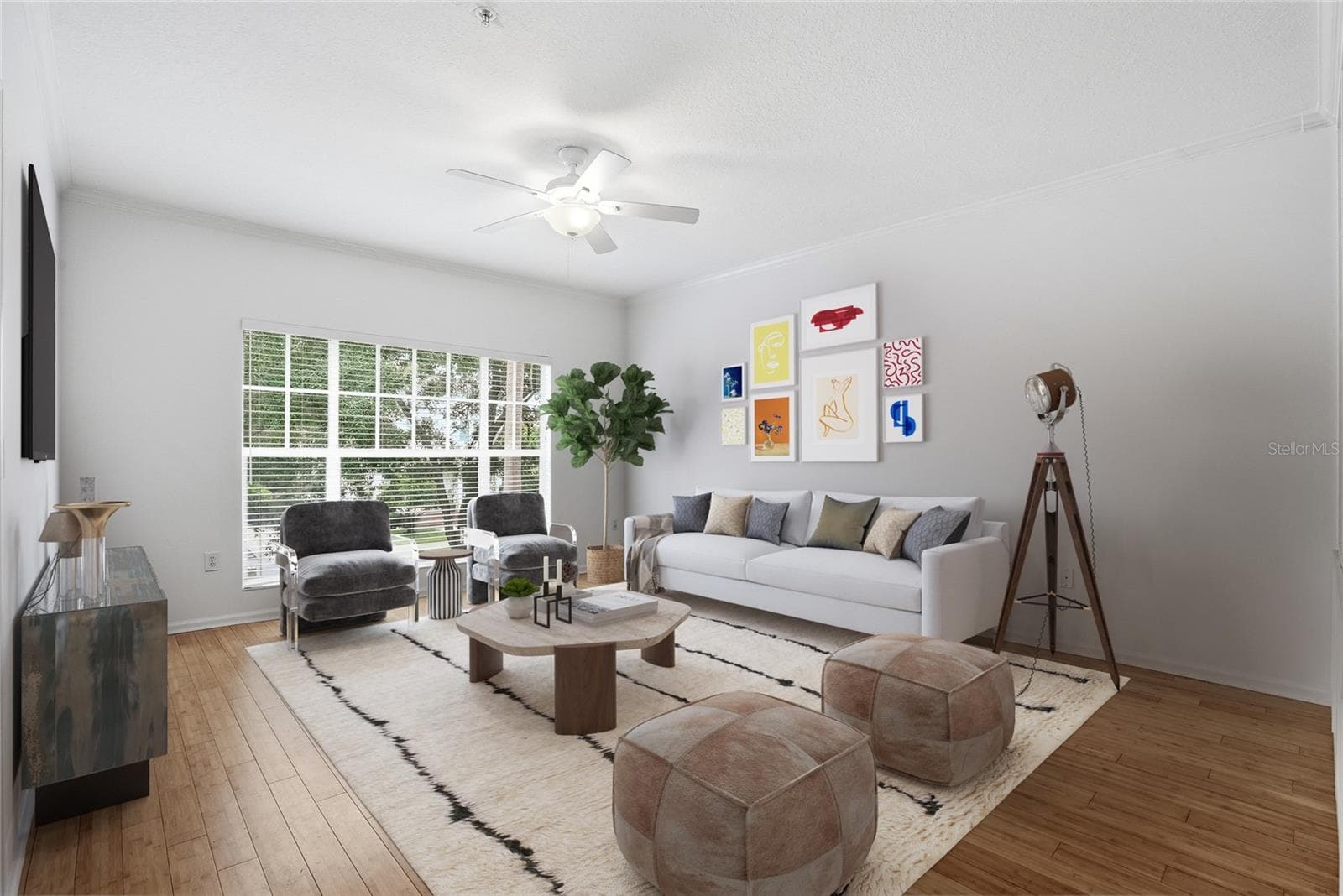 Living Space on the 2nd floor. Enjoy the open floor plan thats open to the Kitchen, Balcony to enjoy the fresh air. The 2nd floor also leads you to the open terrace to the pool - 809 S OREGON AVE #B, TAMPA