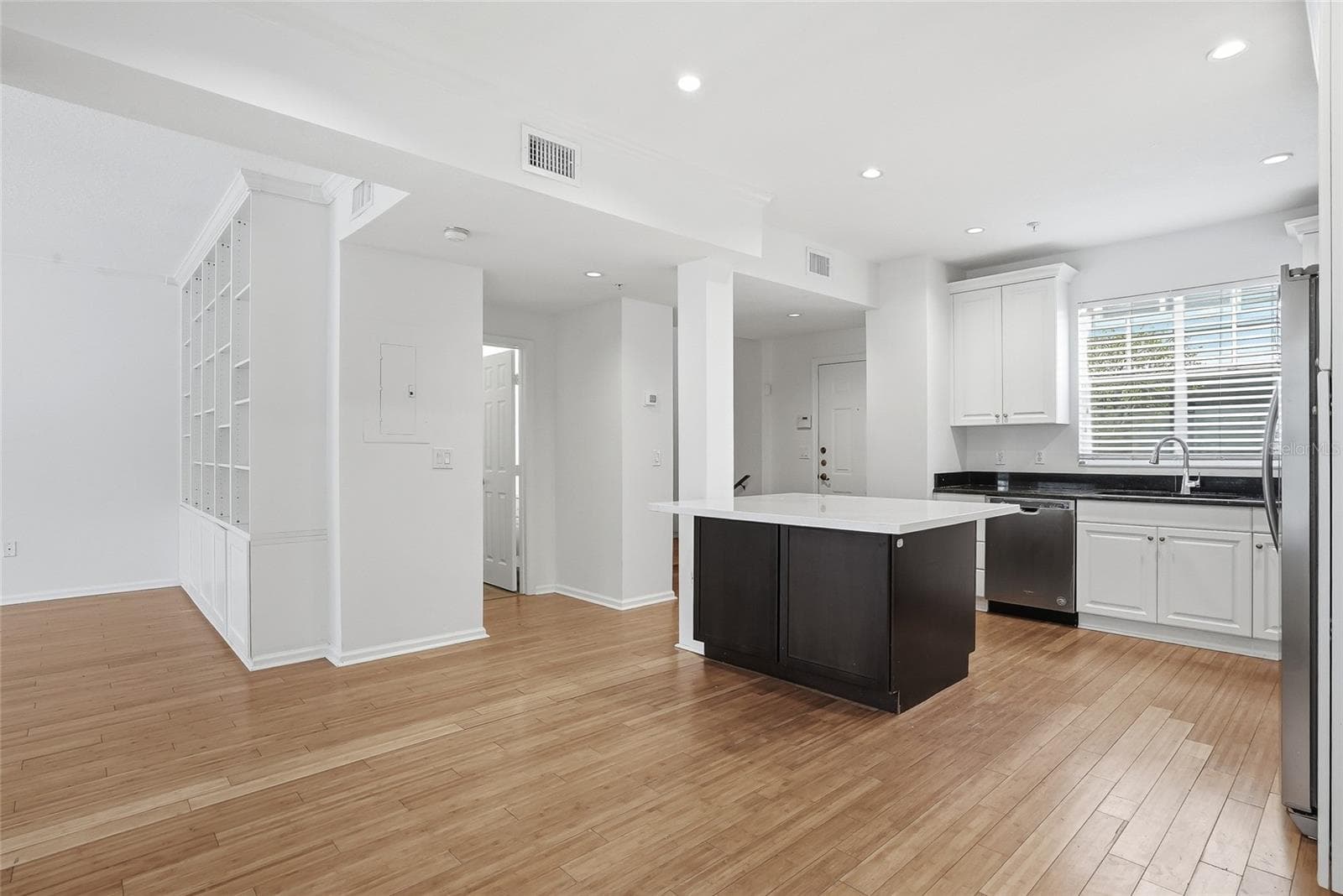 This is the view from the dining space to open to the kitchen and living space - 809 S OREGON AVE #B, TAMPA