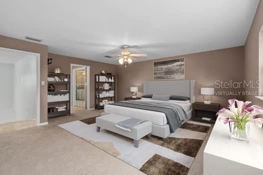 virtually staged primary bedroom - 2309 CYPRESS WALK WAY, RUSKIN