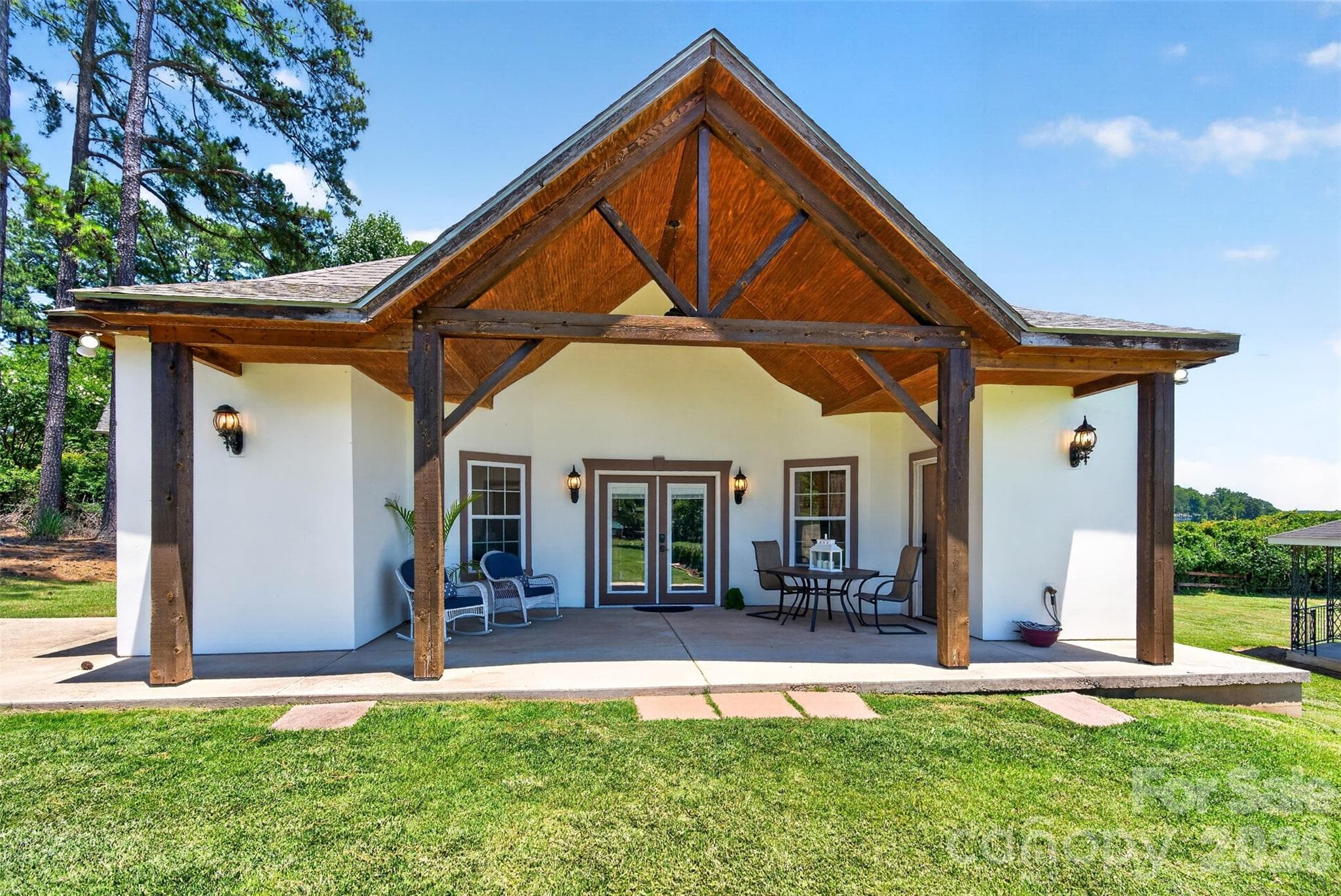 luxury pool home, large porch wood ceiling w/ full view of lake - 615 Kenway Loop, Mooresville