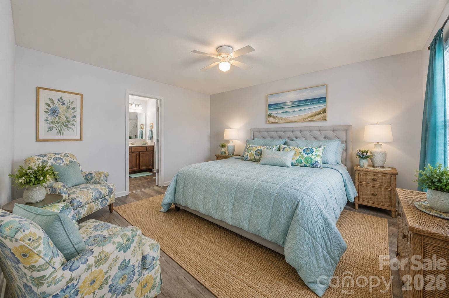 Virtually staged Primary Bedroom (furniture) - 813 Yorkshire Drive, Albemarle