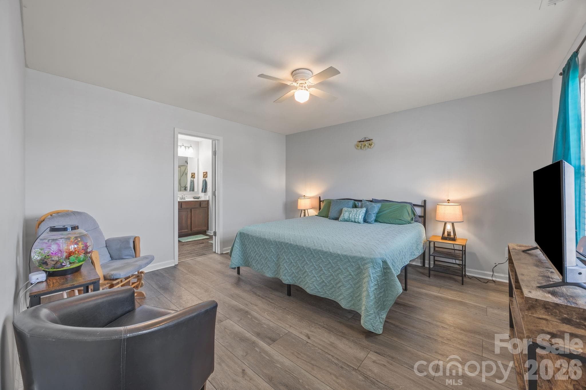 Primary Bedroom has new LVP floors. - 813 Yorkshire Drive, Albemarle