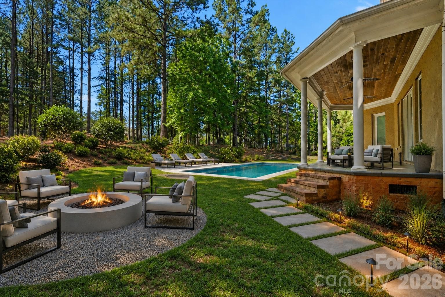 Digitally Staged - Yard perfect for pool - Belmont