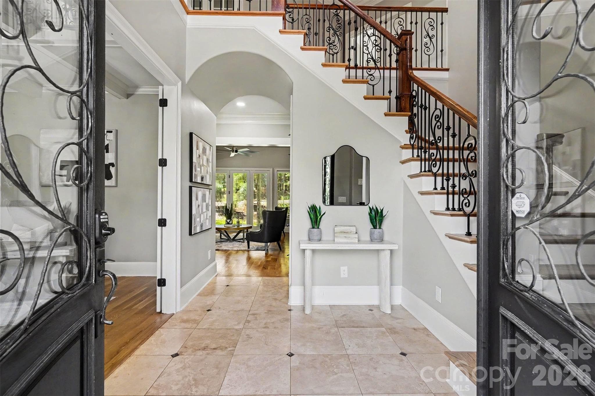 Metal and wrought iron entry - 5129 Watermead Lane, Belmont