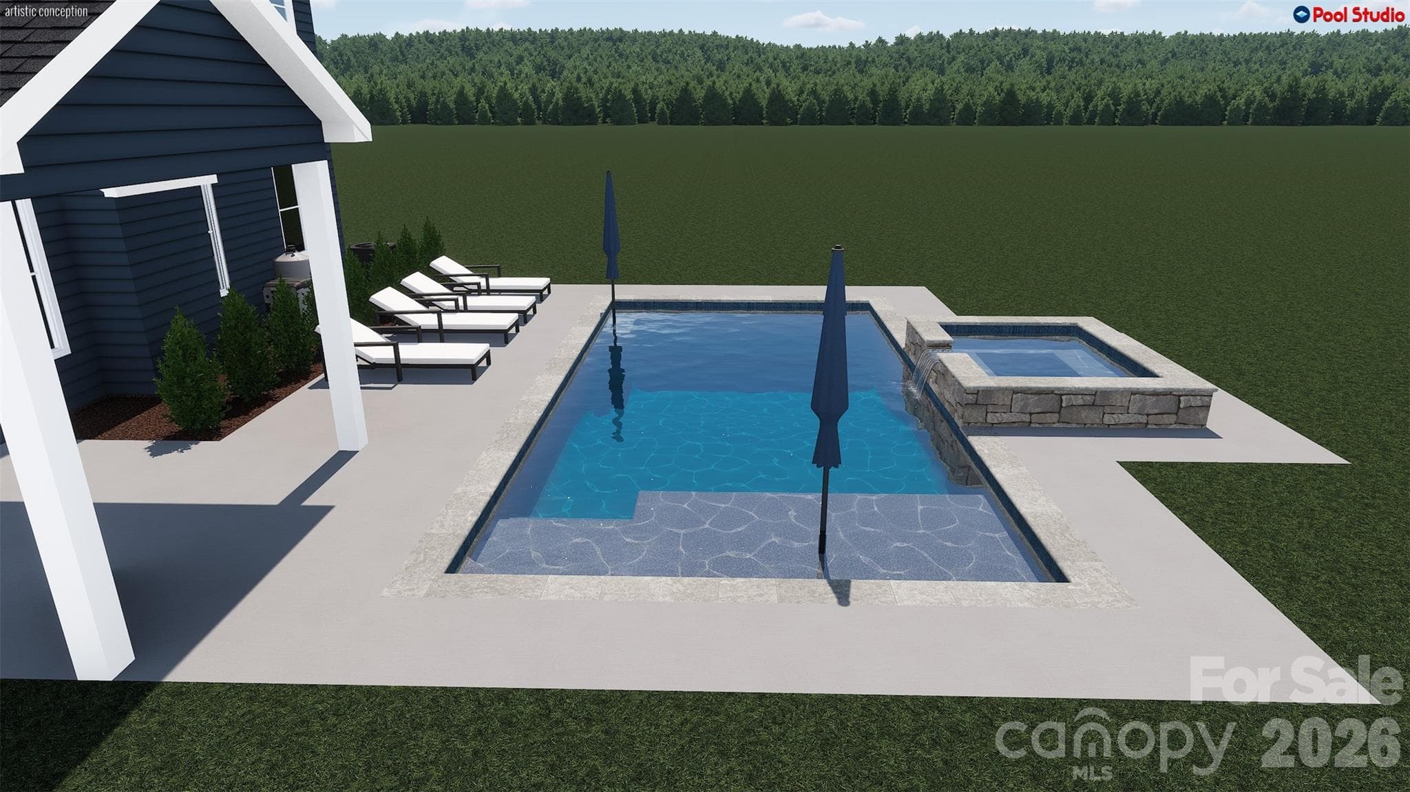 Rendering of potential pool on homesite 89 - 5080 McLaughlin Loop, Waxhaw